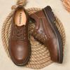 Fashion Genuine Leather Casual Shoes Outdoor Work Safety Shoes High Quality Solid Dress Shoes for Men Oxfords Leather Mens Casual Shoes
