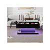 Table basse LED haute brillance Table basse 100x50x45 cm, avec éclairage LED - Plateau semi-soulevable
