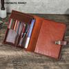 Brown A5 Notebook Cowhide Envelope Handmade Business Office Multifunctional Lock Notepad Leather Case