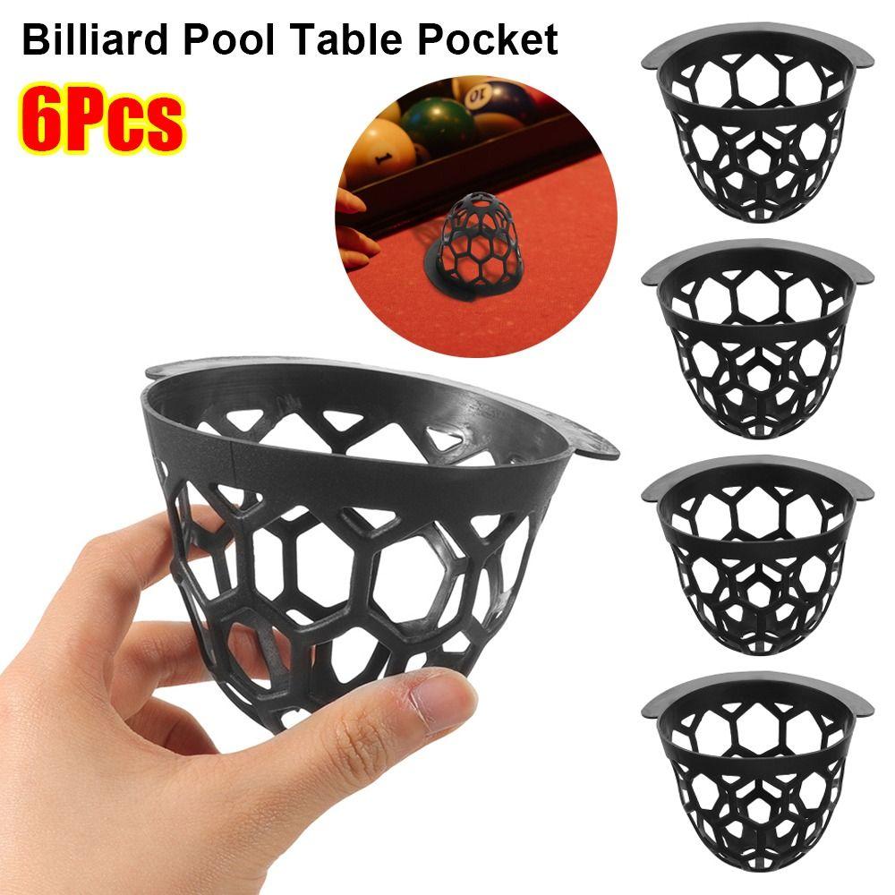 6Pcs Black Billiard Ball Storage Pocket Plastic Billiard Basket Pool Table Pocket For Pool Tables
