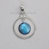 Round Cab Blue Fire Labradorite 925 Sterling Silver Pendant Jewelry, Yellow Gold Overlay, Rose Gold Overlay Pendant