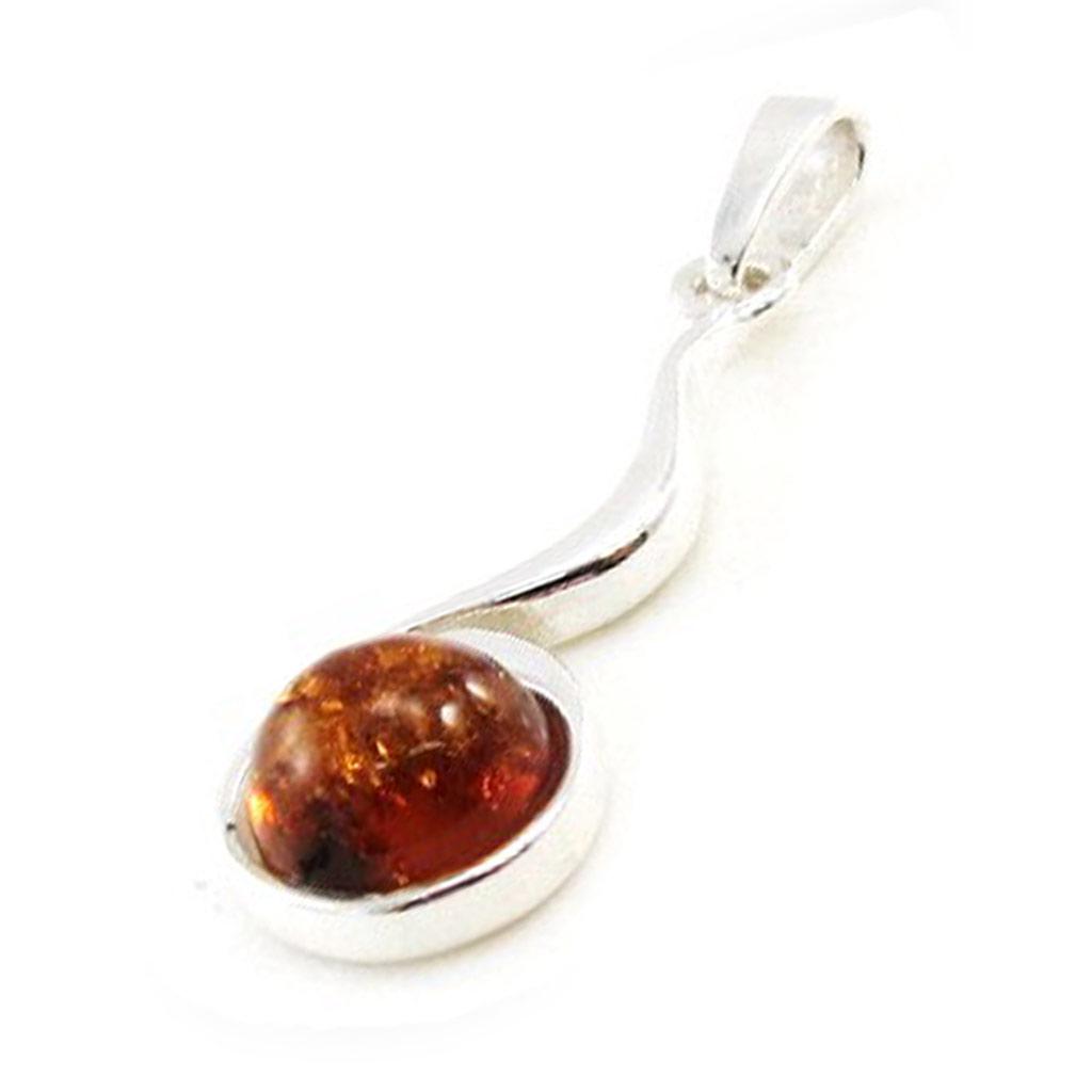 Les Trésors De Lily [J0021] - Silver Pendant 'Inspiration' Amber Silver (rhodium-plated) - 35x10 Mm