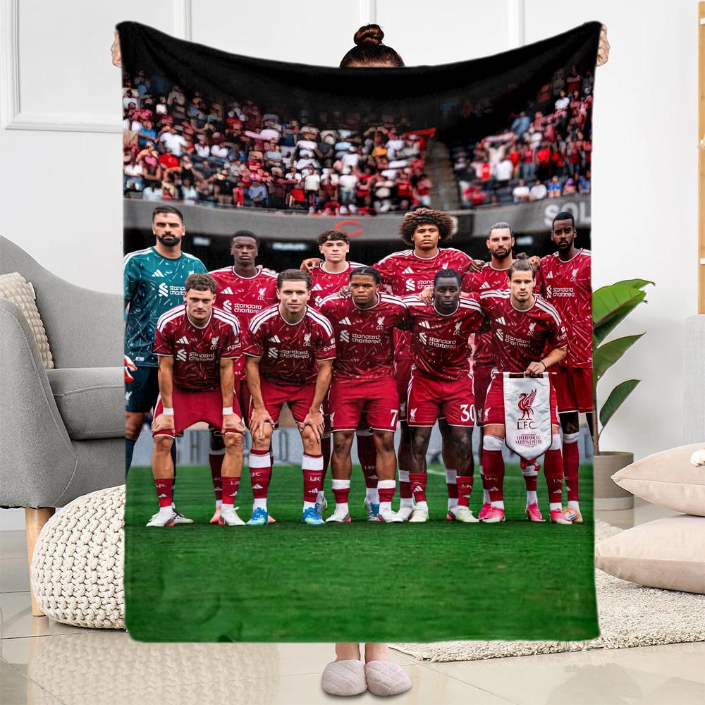 Liverpool Football Club Blanket Comfortable Perfect For Office Chair Picnics Chair Four Seasons Universal Modern Style Gifts For Family Or Friends