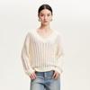 VEROMODA 2025 Summer V-Neck Openwork Sequin Knit Sweater