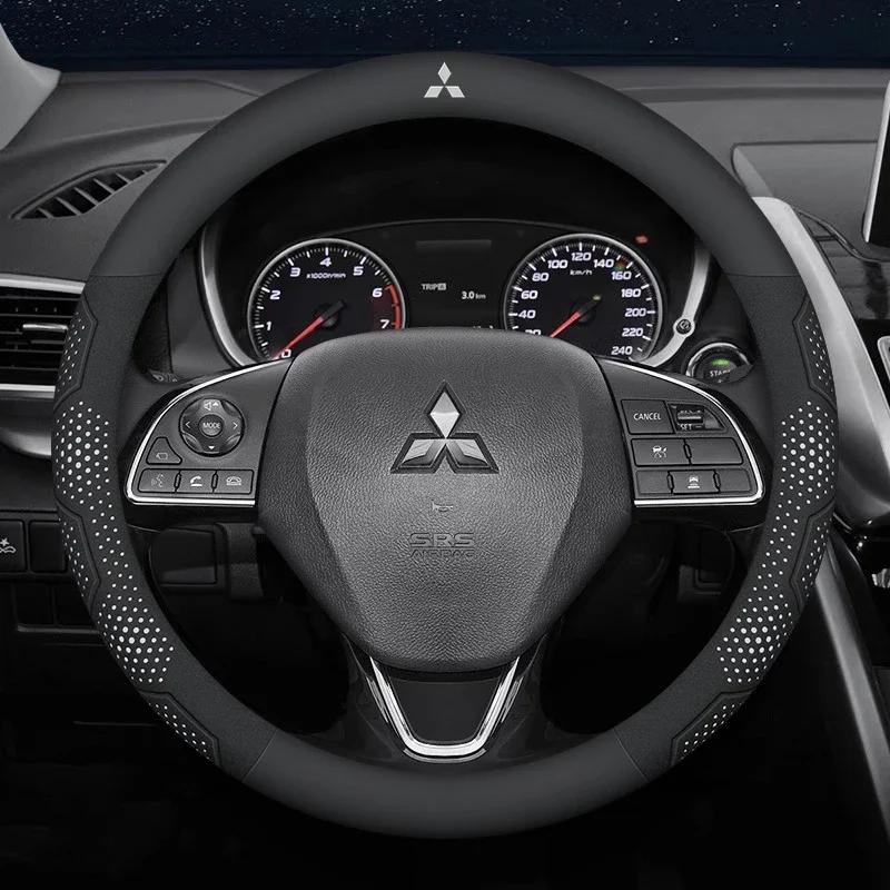 cwnqah1 cwmvjg1 Car Suede Carbon fiber Leather Steering Wheel Cover For Mitsubishi Outlander Pajero Asx Lancer EX Evolution L200 Triton RALLIART