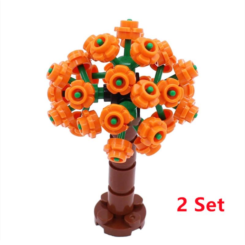 Buildings Blocks Tree Flower Sets City Plant Garden Bonsai Forest Natural City Street View Park Jungle MOC Model Toys For Kids