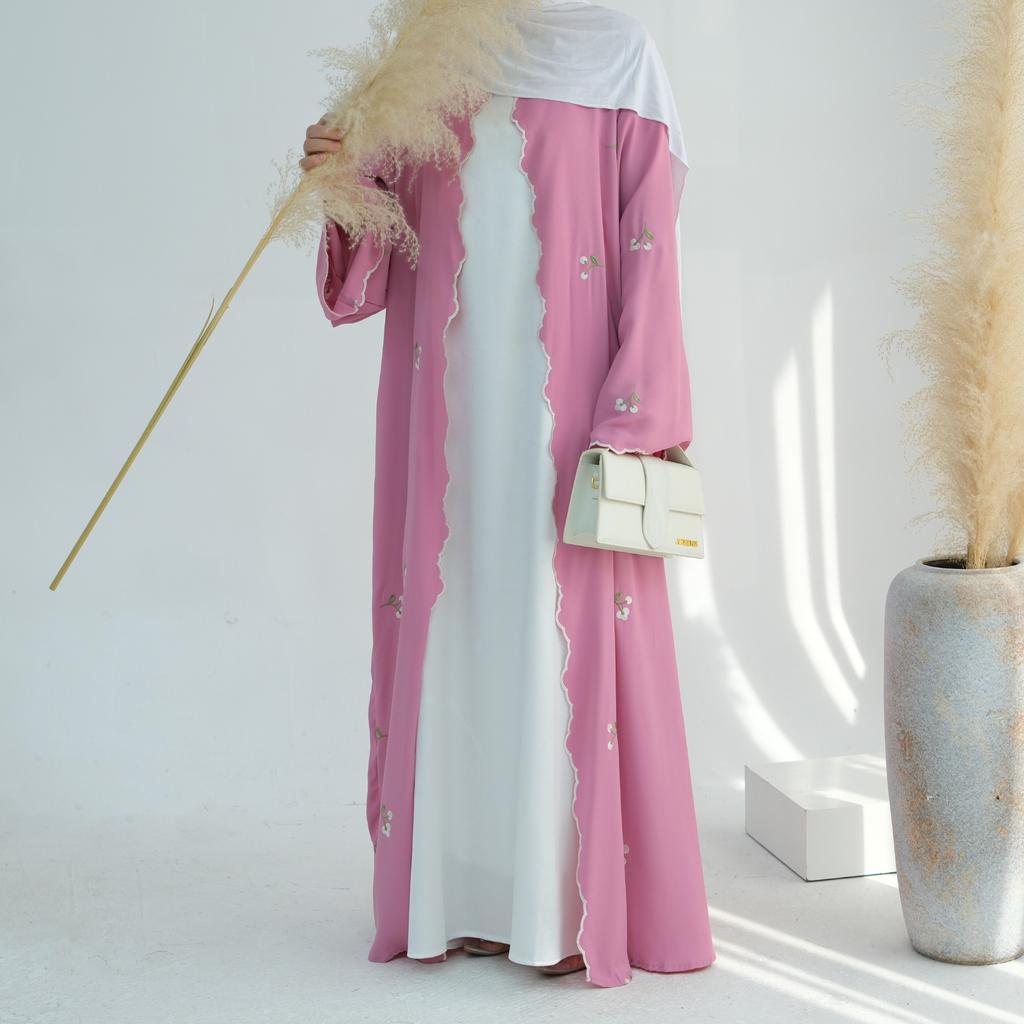 Ид Мусульманская абайя, женское платье-кардиган с вышивкой, абайя, Рамадан, Марокко, Дубай, Джалабия, кафтан, Vestidos, арабский длинный халат