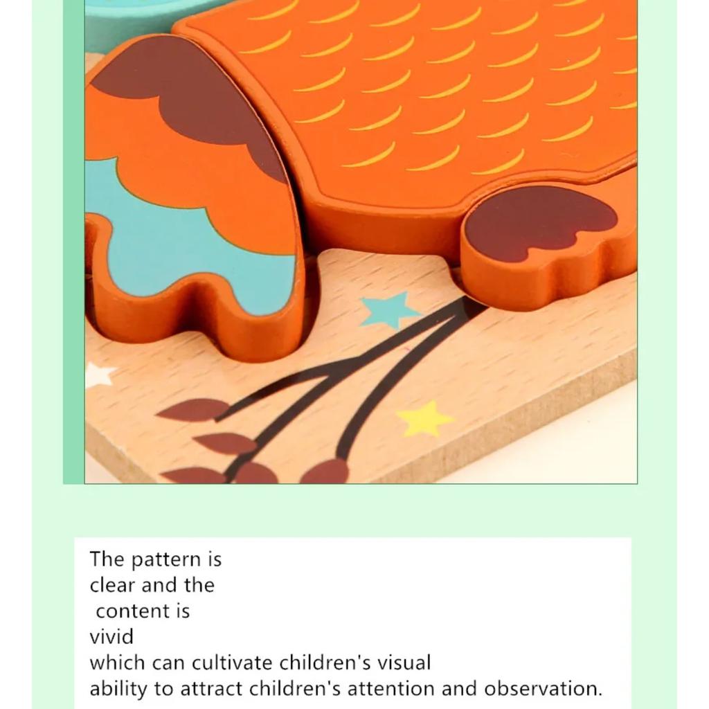 Высококачественные 3D деревянные пазлы, обучающие мультяшные животные, раннее обучение, познание, интеллект, игра-головоломка для детей, игрушки