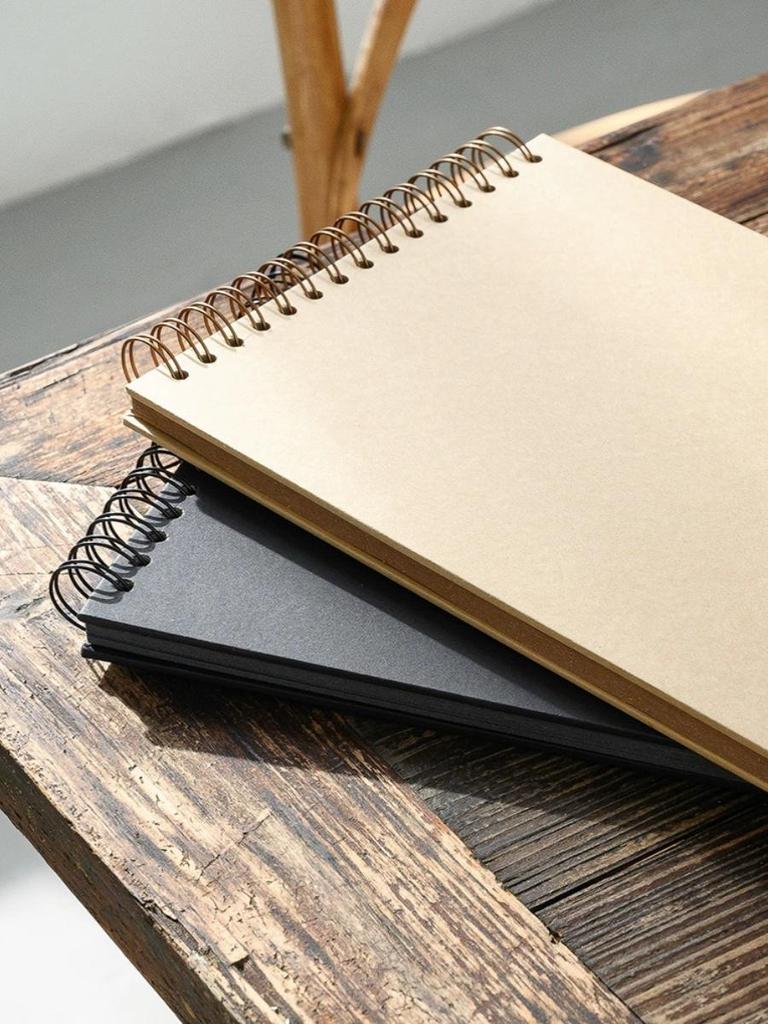 Скрапбук «Пара катушек» своими руками: Ручной Черный Фотоальбом из Крафт-бумаги с Пустыми Страницами