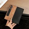 Business Stand Leather Phone Case for Samsung Galaxy Z Fold 7 6 5 4 3 Crazy Horse Pattern Bracket Hard Mobile Shockproof Protect Cover