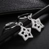 925 Sterling Silver Star Shaped Pendant Piercing Earrings Fashionable Wedding Jewelry