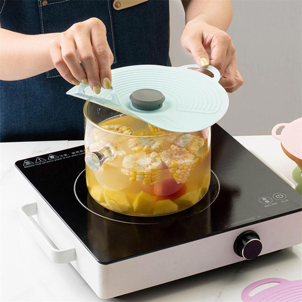 Universal Silicone Fresh-keeping Cover Anti Overflow Sealed Pot Cover Reusable Anti Splatter Pan Lid Kitchen Tableware Accessories