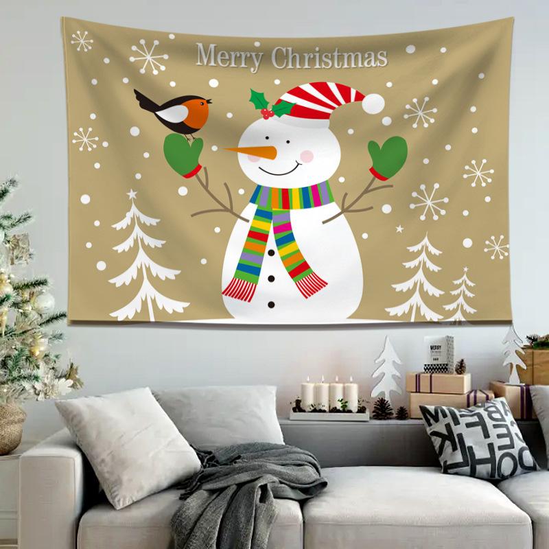 Амазонка Снеговик Рождественский висячий тканевый фон для украшения дома и вечеринки Рождественский гобелен
