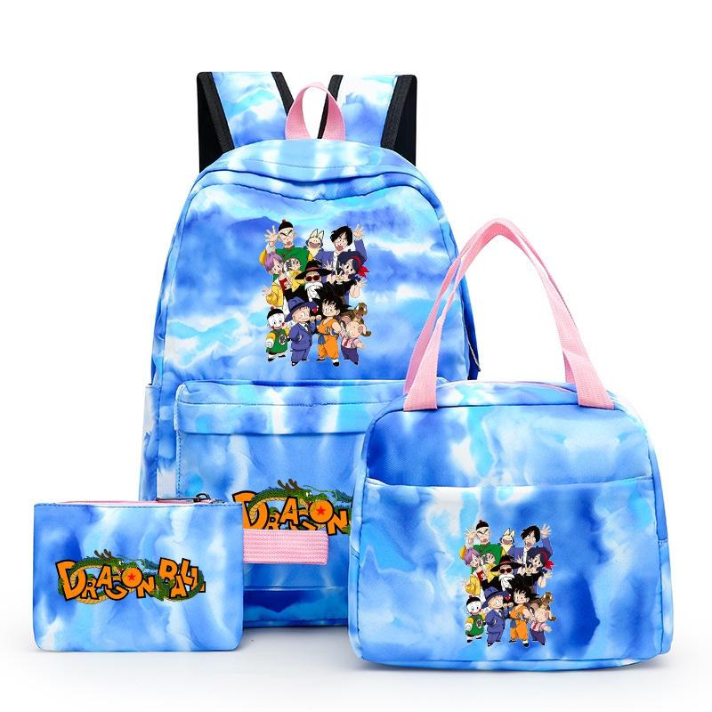 3Pcs/set Anime Dragon Ball Backpack for Girls Boys Back To Schoolbag with Lunch Bag Student Bookbag Men Women Travel Bag Mochila
