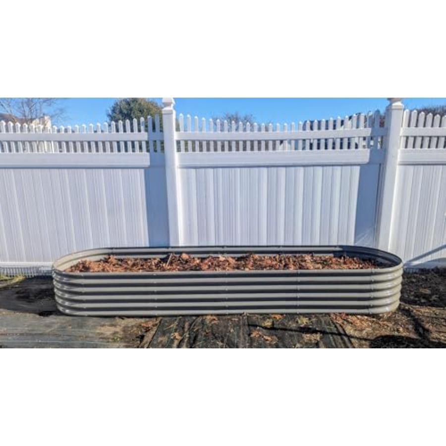 12x3x1,5 фута Оцинкованные приподнятые грядки Садовые грядки для улицы Овальная Экстра-большая Металлическая клумба для посадки Овощей Цветов Трав Анти-