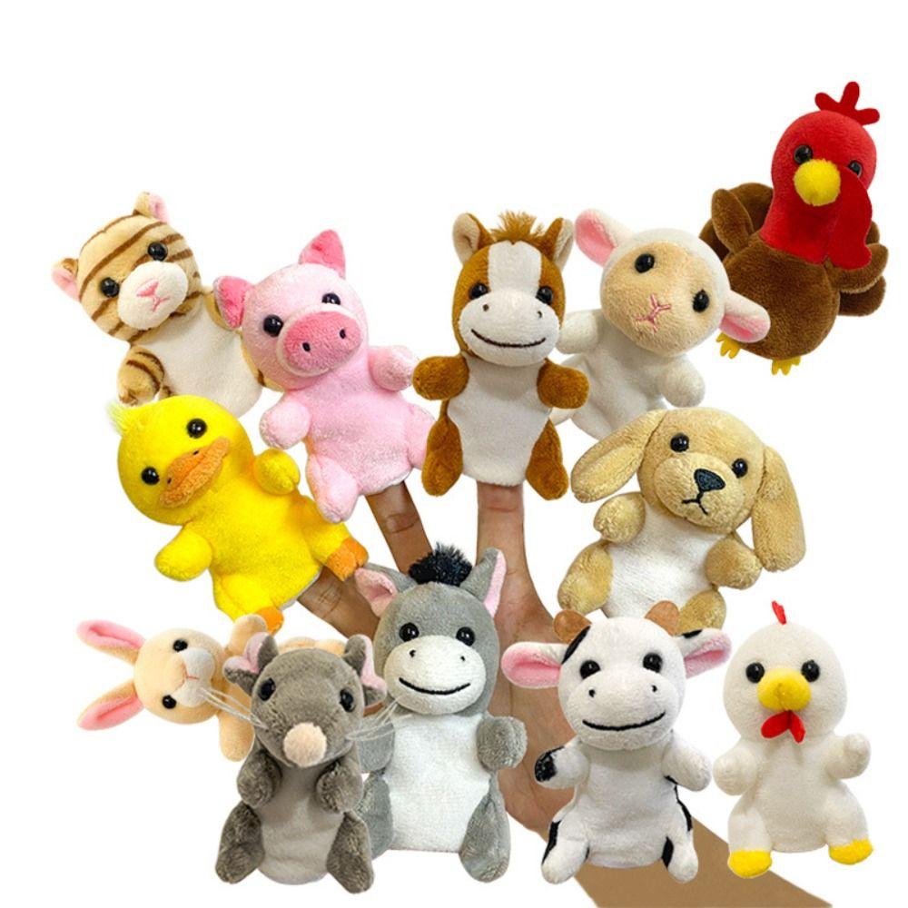 Plush Animals Finger Puppet Toys Tell Story Interactive Toys Kids Animal Hand Puppet Children Gift