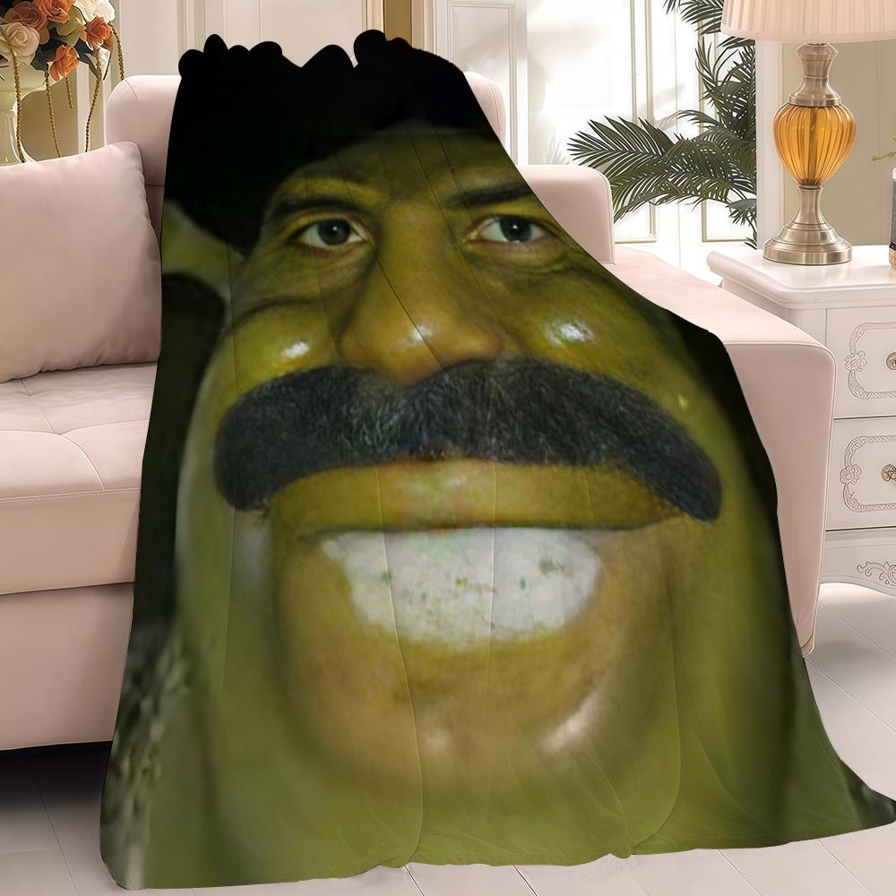S-Shrek-K Шуточные Мемы Плед Теплый И Мягкий Подходит Для Спальни Гостиной Дивана Кровати Офиса Путешествий Кемпинга
