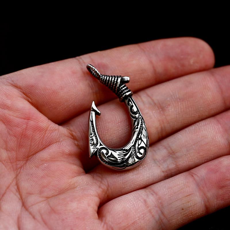 BEIER Viking Fishhook shaped pendant Pendant Necklace Quality Stainless Steel Biker Punk jewelry For Man BP8-1035
