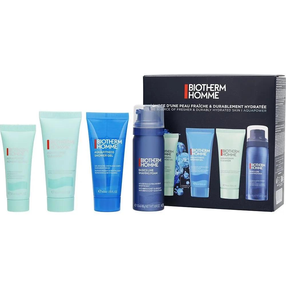 Biotherm Aqua Set Advanced Gel 20ml, Shower Gel 400ml, Cleanser 40ml, Shaving Foam 48ml)