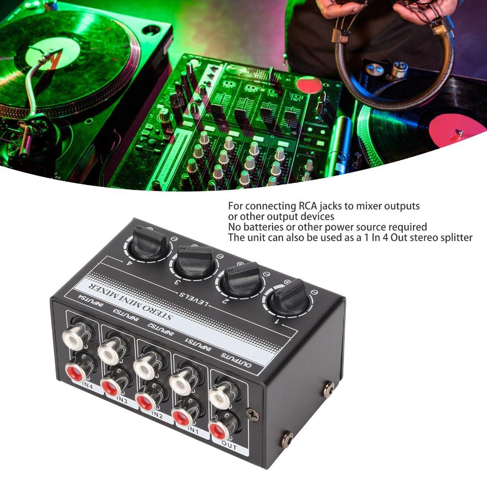 Support 4 in 1 Out CX400 4 Channel Passive Mixer Separate Volume Knobs Stereo Splitte  Stage