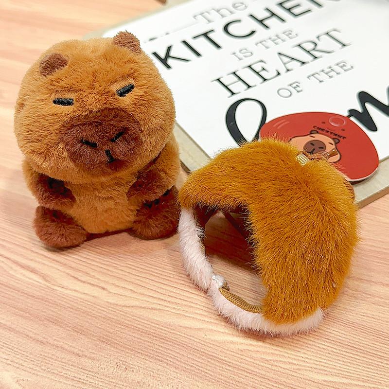 Chestnut Capybara Soft Plush Keychain Cute Cartoon Character For Keys Stylish