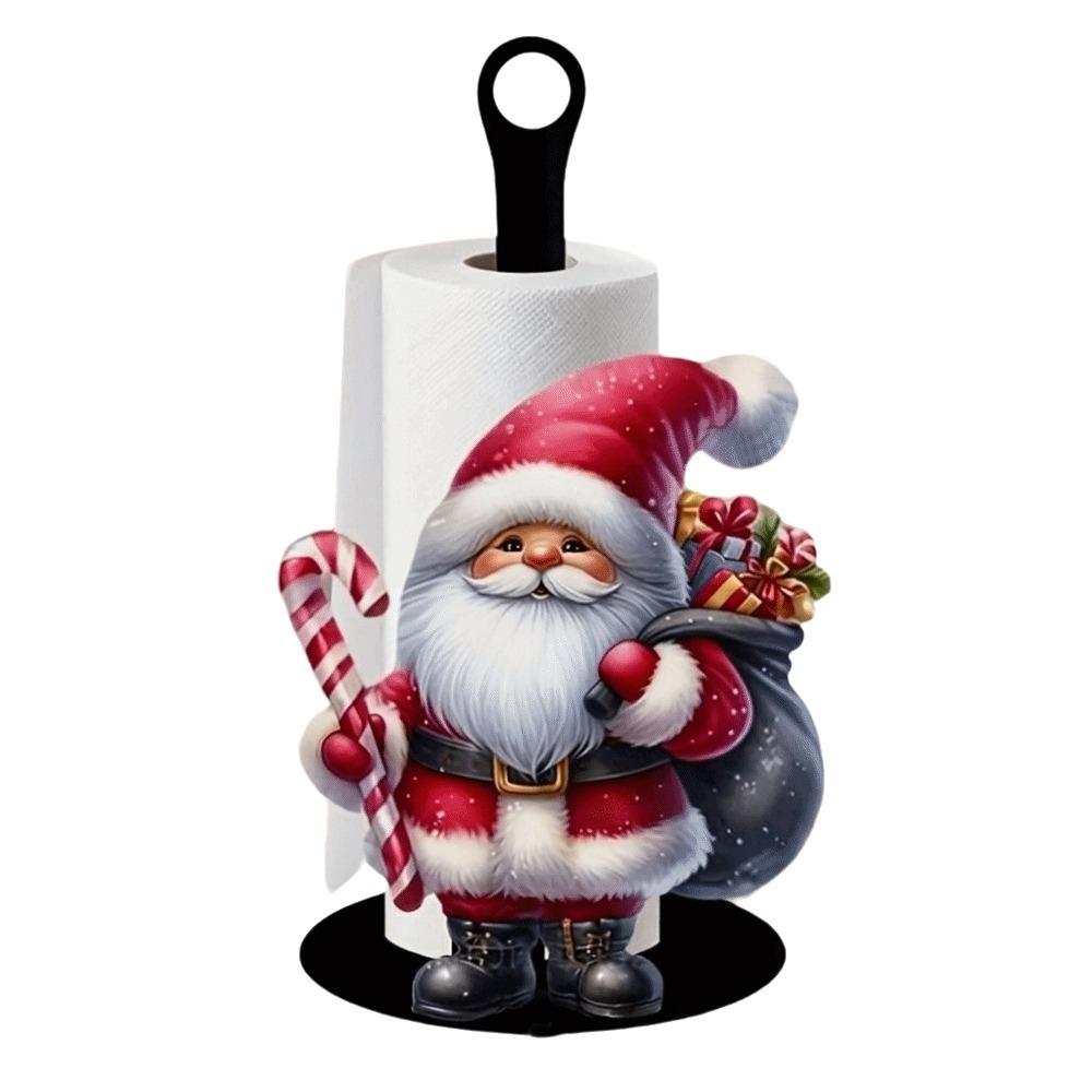 2D Flat Santa Claus Towel Stand Acrylic Roll Paper Towel Holder Parties