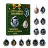 Christmas Countdown Calendar Box 24-Day Advent Calendar Acrylic Forest Animal Hanging Decorations Festive Atmosphere Enhancer