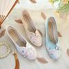 [Miaofu] 2025 Summer New Chinese Style Old Beijing Cloth Shoes Simple Ethnic Style Cheongsam Temperament Women's Single Shoes