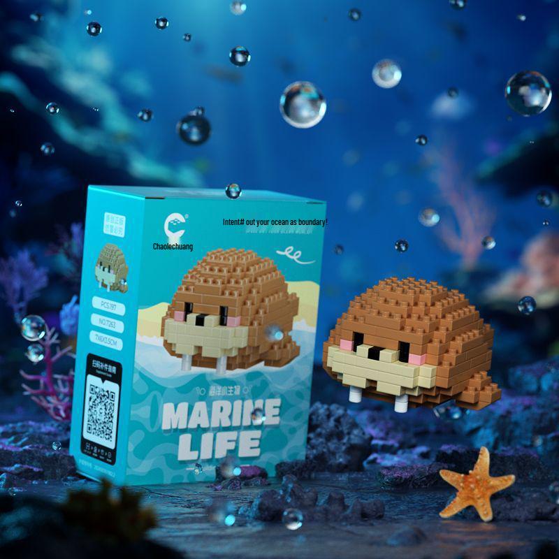 Совместимо с Lechaochao Lechuang Shark Model Marine Life Building Blocks Toy для детей