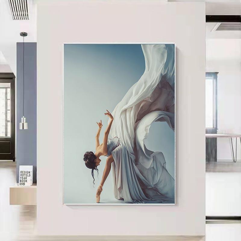 Современная картина маслом, балерина, персонажи, постеры и печатные настенные художественные фотографии для гостиной, украшение для дома