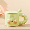 Creative Little Rabbit Water Cup High Value Ins Comic Cup, Coffee Cup with Lid Spoon, Ceramic Cup Large Capacity