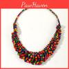 Wooden Creative Colored Bead Woven Necklace Neck Accessories For Gift Holiday