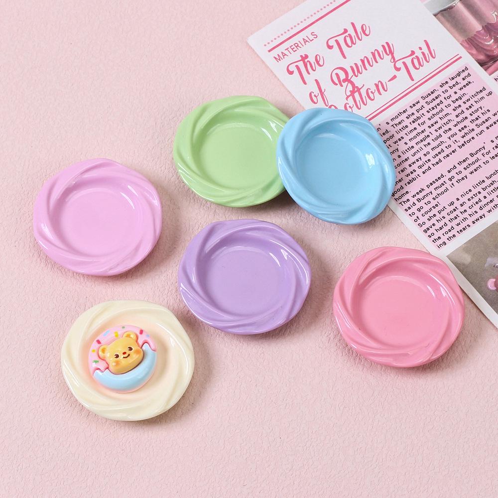 Cartoon Multicolor Swirl Plate Resin Glue DIY Accessories for Hairpins & Magnets