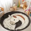 Милые Маленькие Животные Круглый Ковер Гостиная Домашнее Украшение Короткий Ворс Спальня Мягкие Ковры Детская Зона Отдыха Нескользящие Напольные Коврики
