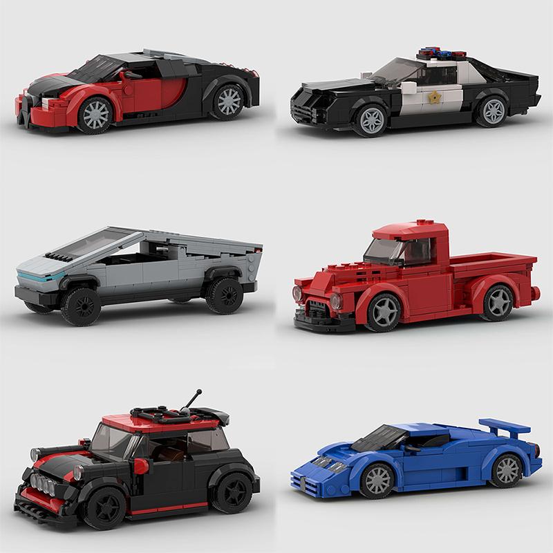 MOC Скоростной Гоночный Автомобиль Внедорожник Пикап GT500 G63 RX7 Технические Строительные Блоки Супер Гонки Кирпичи Детская Игрушка