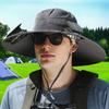 Sun Hat with Dual Power Supply Solar Fan Wide Brim Hiking Hat Lightweight Outdoor Activity Cooling Hat