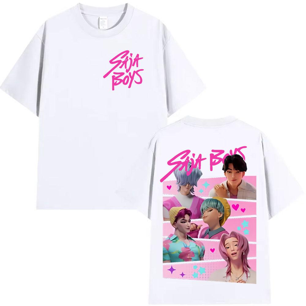 K-pop Saja Boys Demon Hunters Movie Graphic Merch T-Shirt Men Women Retro Aesthetic T-shirts Summer O-Neck Short Sleeve T Shirts