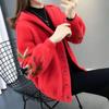 Waterproof Faux Mink Fur Hooded Coat Womens, Loose Knit Cardigan Top Winter Outerwear