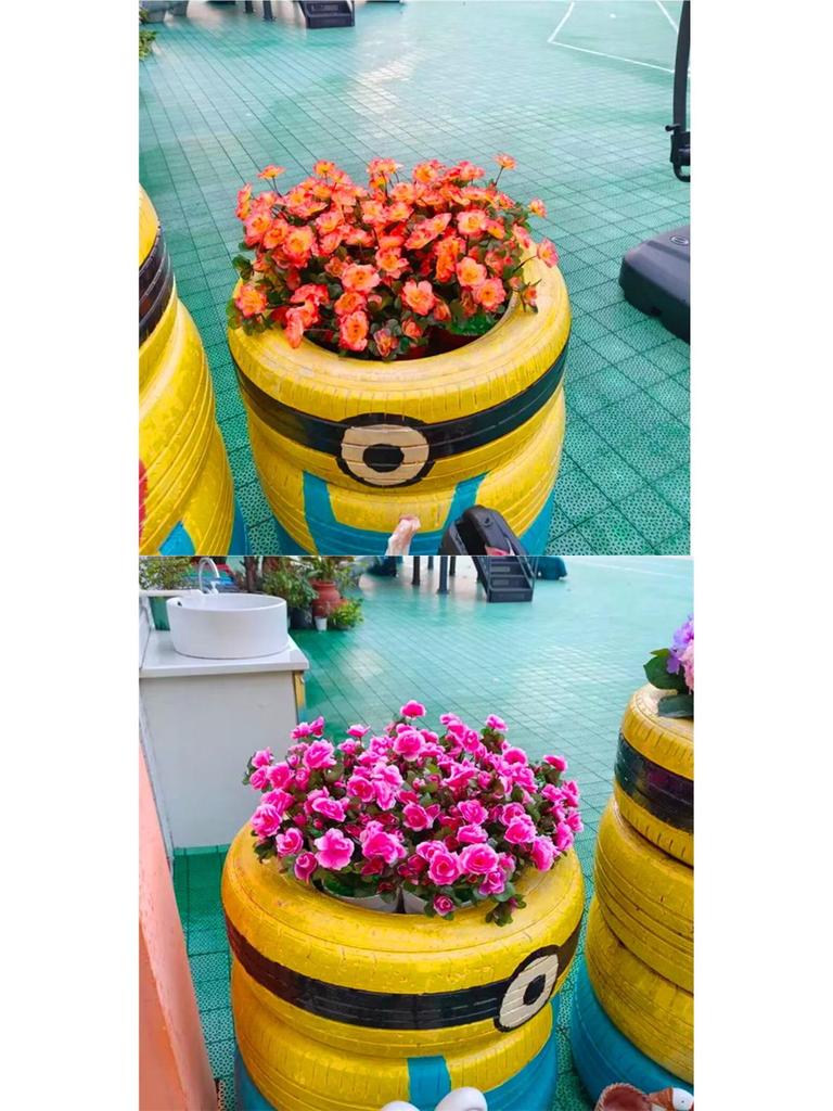 Набор искусственных азалий-бонсай для улицы - Маленькое растение в горшке для клумбы или коридора