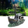 Aquarium Resin Decorations Sunken Ship Ornaments Landscaping Accessories Betta Cave Hideout for Fish Rest for Play Sleep
