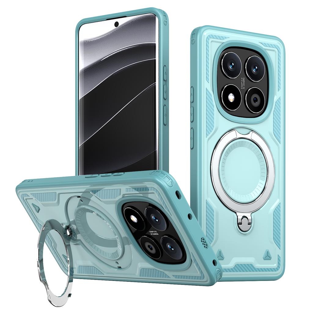 For Xiaomi Poco X7 5G/Redmi Turbo 4 Pro 5G Case Compatible with MagSafe Military Protection PC+TPU Kickstand Phone Cover