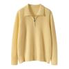 Elegant European Cashmere Lambswool Zip-Up Sweater for Women