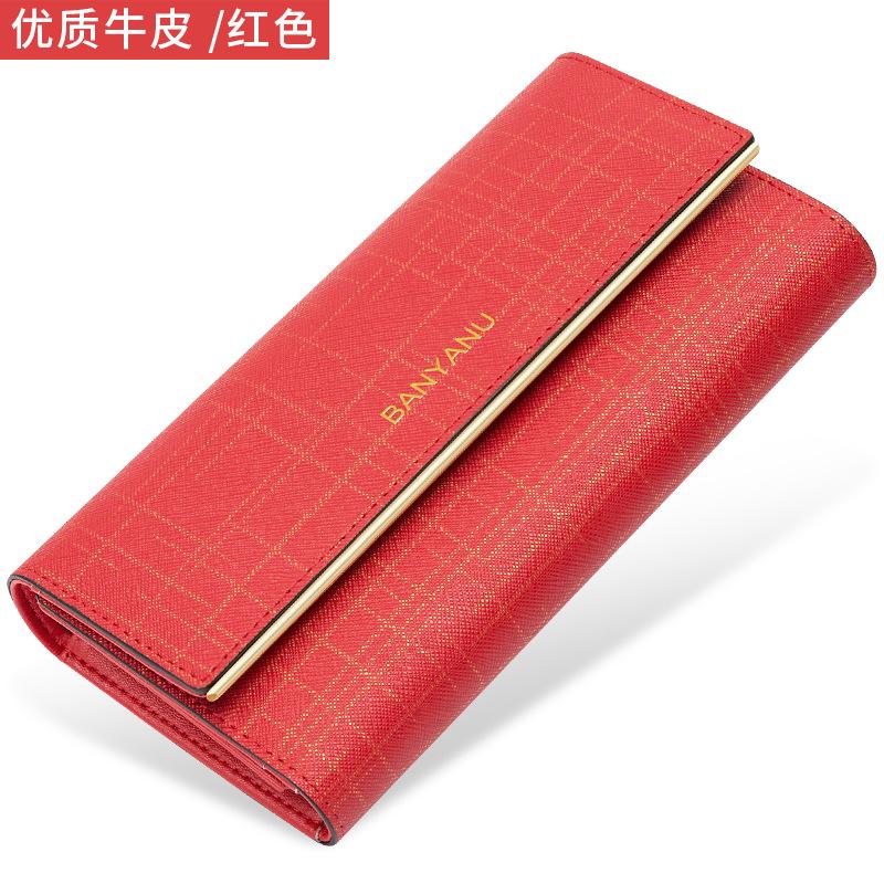 Новый женский кошелек тройного сложения из натуральной кожи 2025 года, вместительный минималистский клатч с отделениями для карт, стильный дизайн