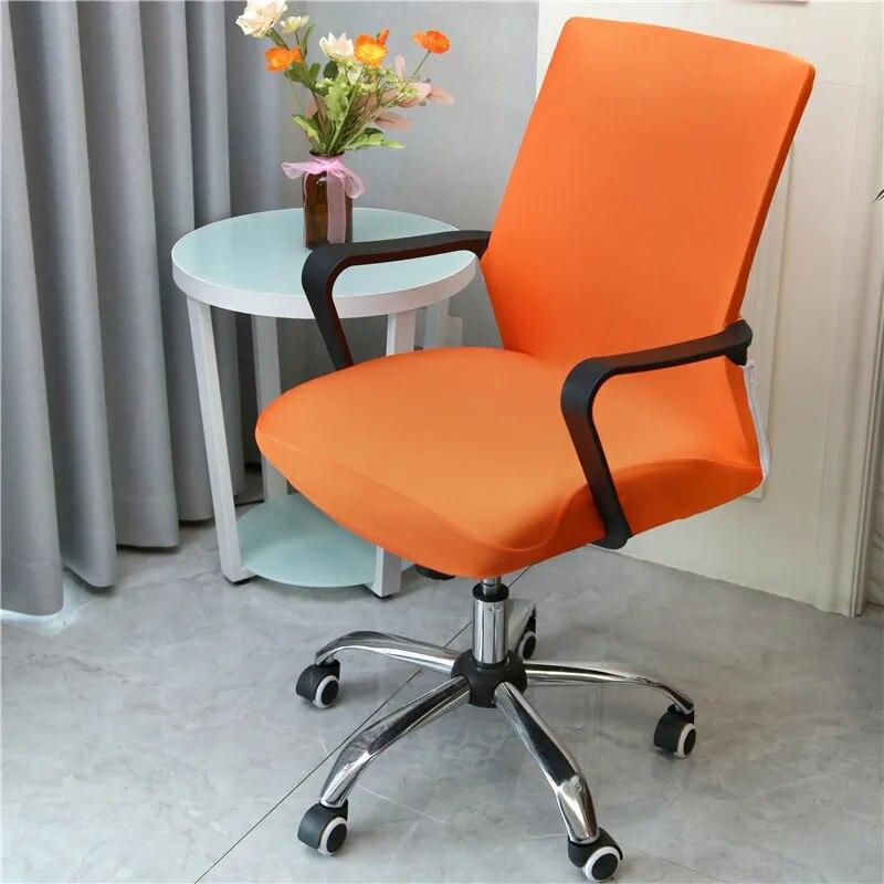 Сплошной цвет эластичный подлокотник, чехол для офисного стула, эластичные простые тканевые чехлы на сиденья компьютера, моющийся декор, защита для вращающегося стула