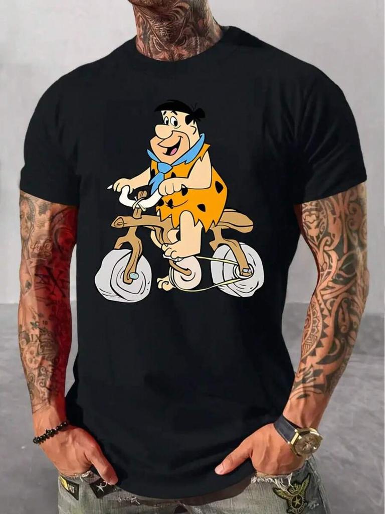 Fred FJIAtstone CycJIAg Fun Print Unissex T-Shirt