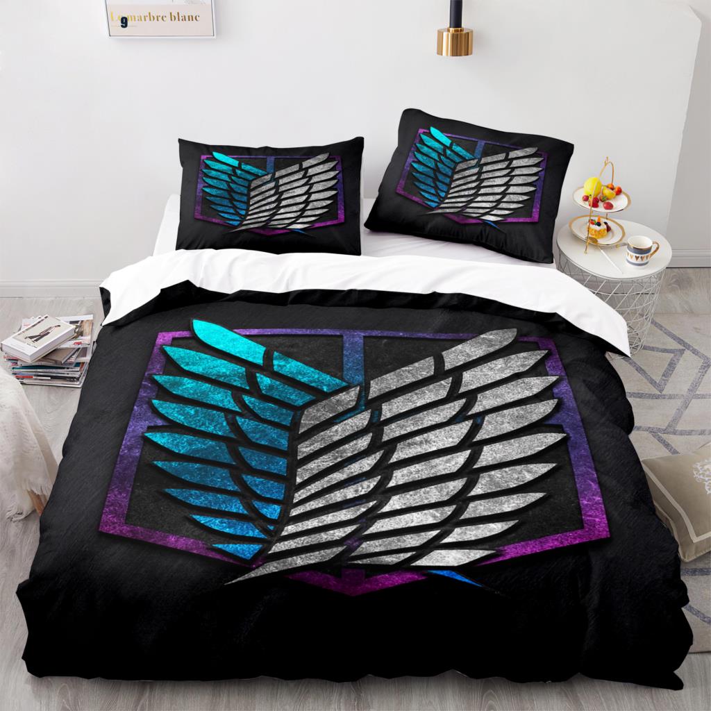 Anime Attack On Titan Bedding Collection Single Twin Full Queen King Size 23Pcs Bedding Collection Adult Kid Duvet Cover Collections Home Textiles