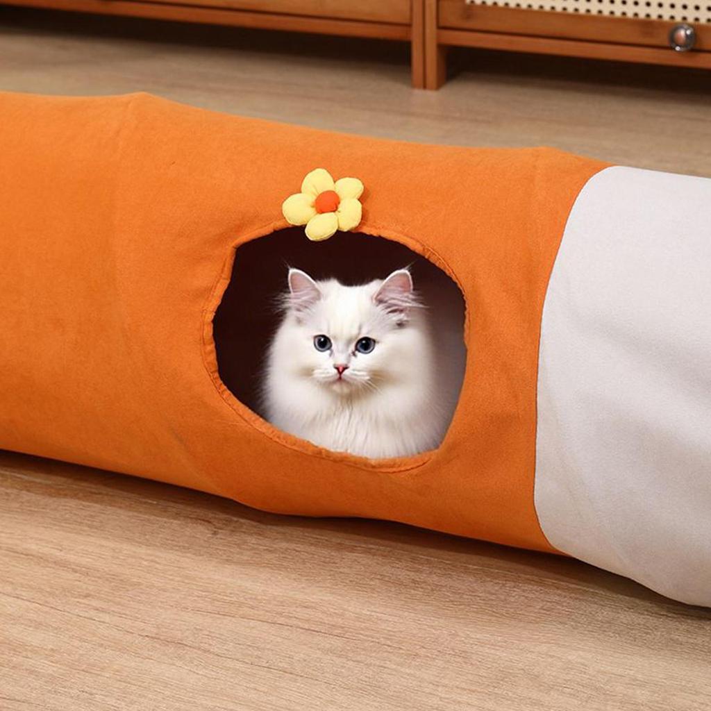 Складной туннель для кошек с мячиком, саморазвлекательная палатка для кошек, интерактивный туннель для кошек, устойчивый к царапинам, для тренировок