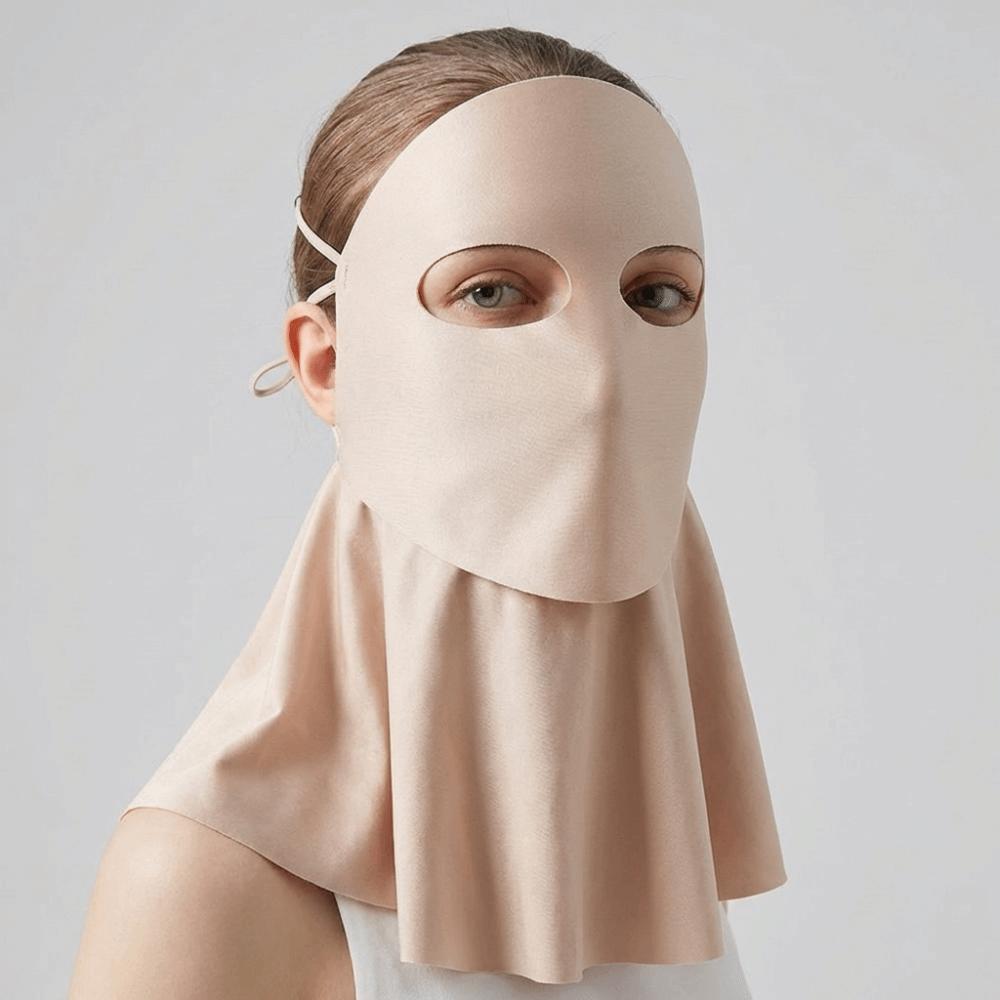 Solid Color Sunscreen Mask Polyester Neck Wrap Fashion Ice Silk Face Veil Cycling