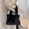 Cute Shoulder Bag Plush Shopper Bag Versatile Underarm Handbag  Female