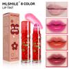 MLSMILE 8-color Roll-on Lip Dye, Non-stick Cup Lip Glaze, Easy-to-color Lipstick, Water Lip Gloss + Transparent Lip Oil
